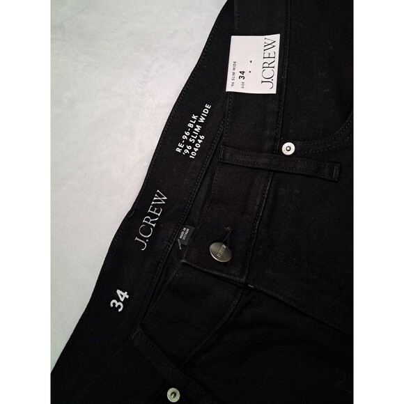 J.Crew Slim Wide Jean Black SMALL FLAW BELTLOOP CC586 Size 34 NWT - Picture 6 of 12
